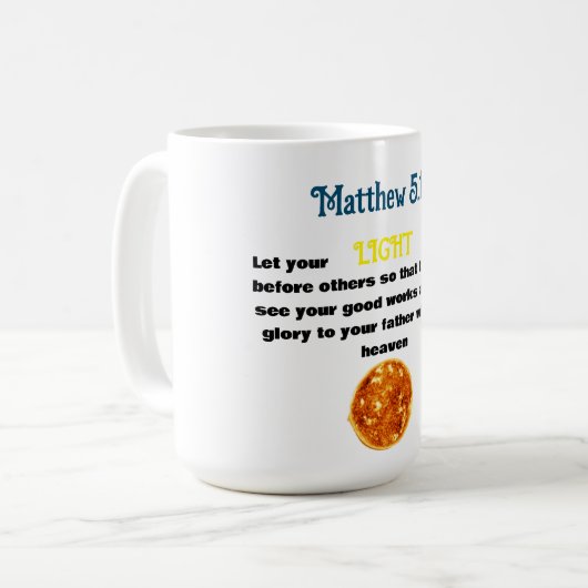 Bijbelse licht mok HemLicht genade (Voorkant links)