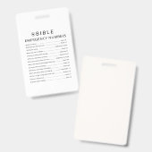 Bijbelse noodnummers badge (Voor- en achterkant)