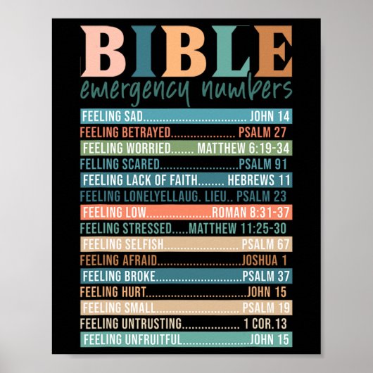 Bijbelse noodnummers Cool Religious Christelijk B Poster (Voorkant)