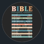 Bijbelse noodnummers Cool Religious Christelijk B Ronde Sticker<br><div class="desc">Bijbelse noodnummers Cool Religious Christelijk Bible</div>