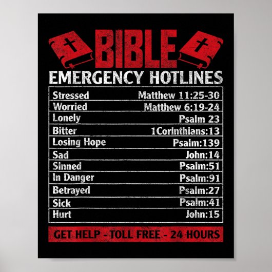 Bijbelse noodnummers Grappig God Christelijk Jezus Poster (Voorkant)