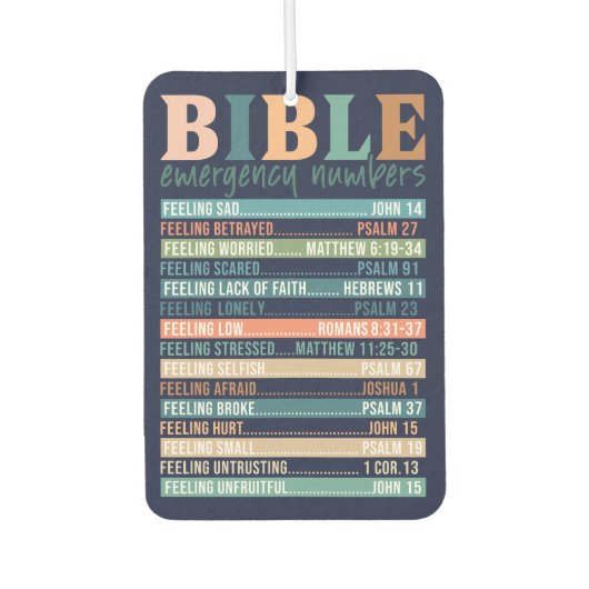 Bijbelse noodnummers Verzen Luchtverfrisser (Voorkant)