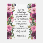 Bijbelse Paarse Floral Fleece Blanket (Voorkant)