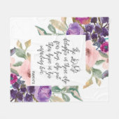 Bijbelse Paarse Floral Fleece Blanket Deken (Voorkant (Horizontaal))