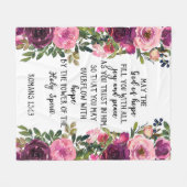Bijbelse Paarse Floral Fleece Blanket Deken (Voorkant (Horizontaal))