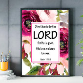 Bijbelse Paarse Floral Psalm poster