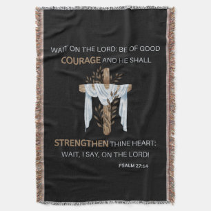 Bijbelse Schrift Psalm 27:14 KJV Deken