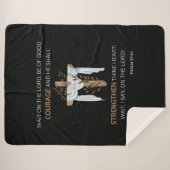 Bijbelse Schrift Psalm 27:14 KJV Sherpa Deken (Voorkant (horizontaal))