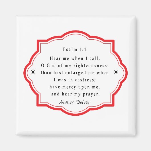 Bijbelse scriptie Psalm 4-1 Magneet (Voorkant)