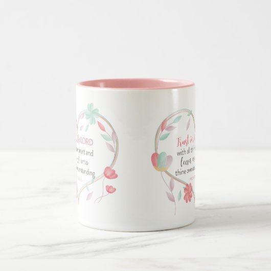 Bijbelse spreekwoorden 3:5 Hart Bloemen Mok (Center)