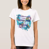 Bijbelse tekst Citaat marmer Blue Paars Gold T-shirt (Voorkant)