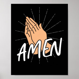 Bijbelse Verse Amen God Poster