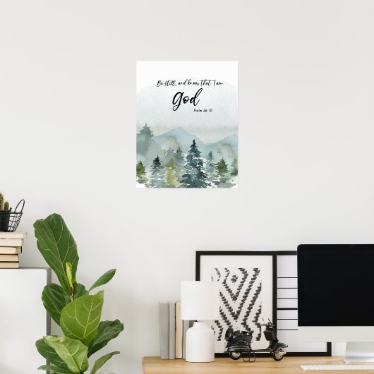 Bijbelse verse bergscriptie poster (Thuiskantoor)