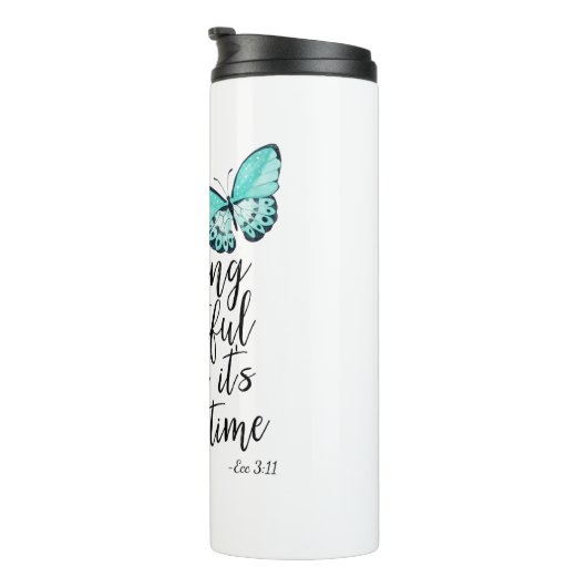 Bijbelse Verse Cross ecclesiastes ecc Scripts Thermosbeker (Geroteerd rechts)