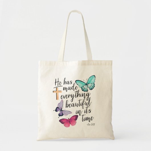 Bijbelse Verse Cross ecclesiastes ecc Scripts Tote Bag (Voorkant)