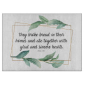 Bijbelse Verse Elegant Green Leaf Acts 2:46 Gift Snijplank (Voorkant)