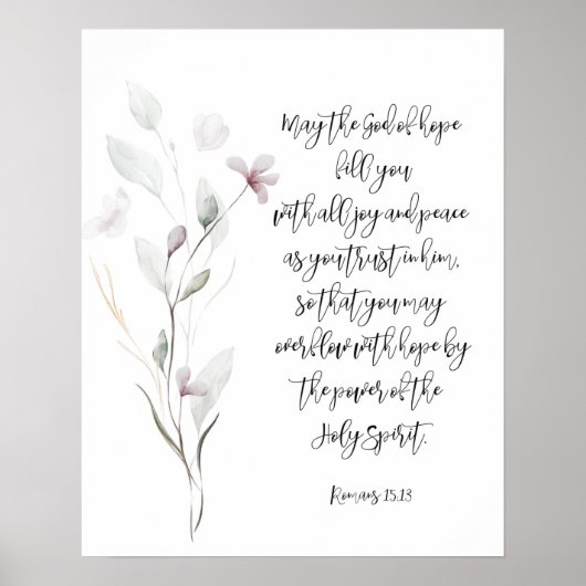 Bijbelse verse florale scriptie poster (Voorkant)