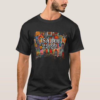 Bijbelse Verse Isaiah 22:22 Deuren Collage Religie T-shirt