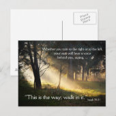 Bijbelse Verse Isaiah 30:21 Dit is de manier waaro Briefkaart (Voorkant / Achterkant)