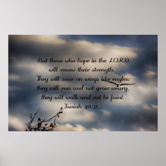 Bijbelse Verse Isaiah 40:31 Poster (Voorkant)