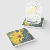 Bijbelse Verse Jeremiah 29:11, Gele Wilde Bloem Stenen Onderzetter (Zijkant)