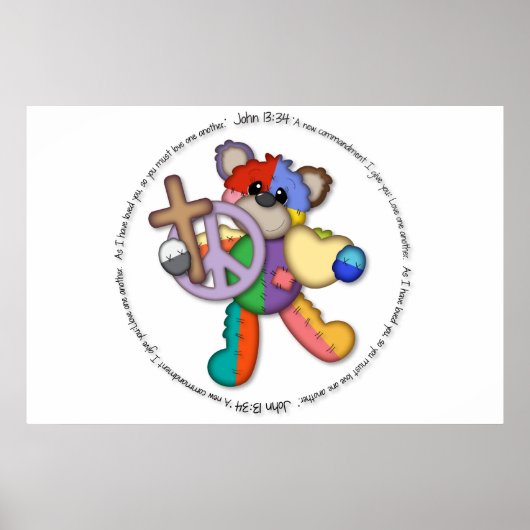 Bijbelse Verse John 13 poster "Van elkaar houden" (Voorkant)