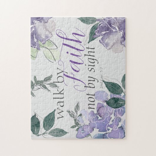 Bijbelse Verse loopt door geloof niet door hechte  Legpuzzel (Verticaal)