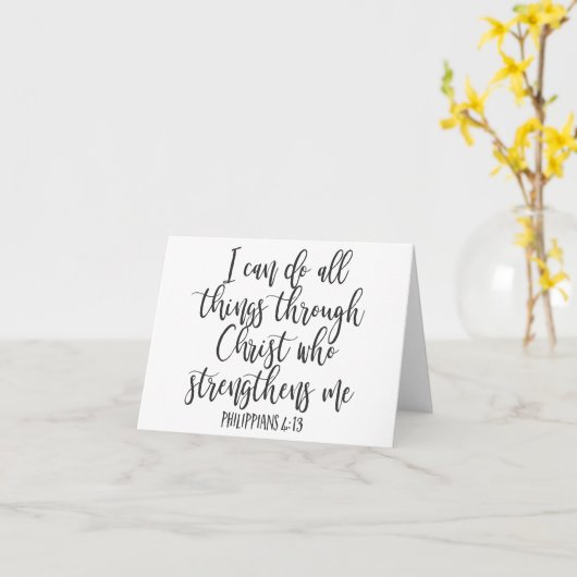 Bijbelse Verse Philippians 4:13 Ik kan alles doen Kaart (Gele Bloem)