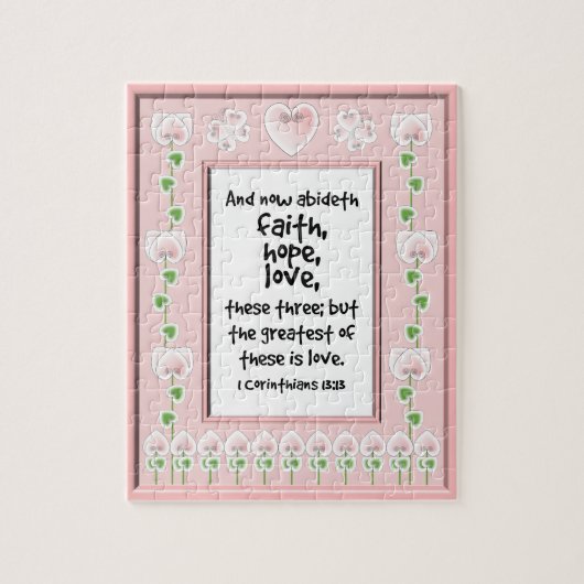 Bijbelse verse puzzle - hartenboterbloemen legpuzzel (Verticaal)