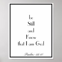 Bijbelse verse quote psalm 46:10 Black & White Wal