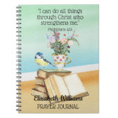 Bijbelse Verse Quote Waterverf Floral Bird Books Notitieboek (Voorkant)