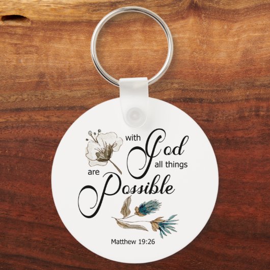 Bijbelse Verse Round Sleutelhanger (Voorkant)