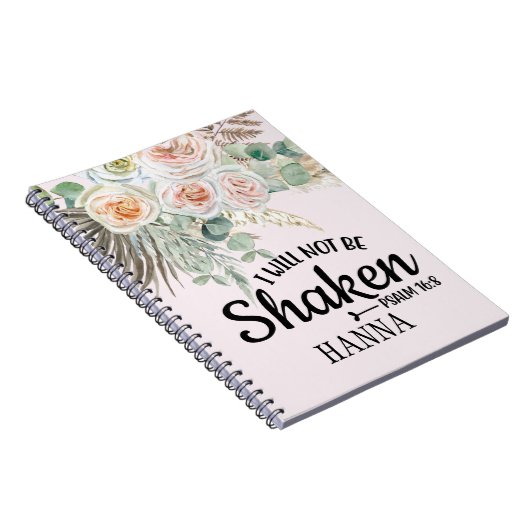 Bijbelse Verse Waterverf Pampas Grass Notitieboek (Rechterzijde)