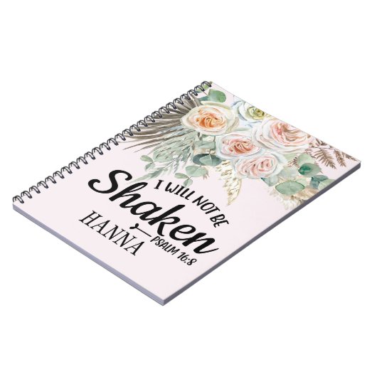 Bijbelse Verse Waterverf Pampas Grass Notitieboek (Linkerzijde)