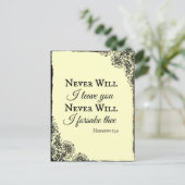 Bijbelse Verse zal ik je nooit verlaten Briefkaart (Staand voorkant)