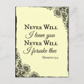 Bijbelse Verse zal ik je nooit verlaten Briefkaart (Voorkant)