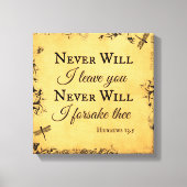 Bijbelse Verse zal ik je nooit verlaten Canvas Afdruk (Voorkant)
