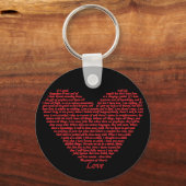 Bijbelse versie 1 Corinthians 13 Love Heart Art Sleutelhanger (Voorkant)