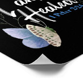 Bijbelse versie: 1 Peter 2:24 Butterfly Poster (Hoek)