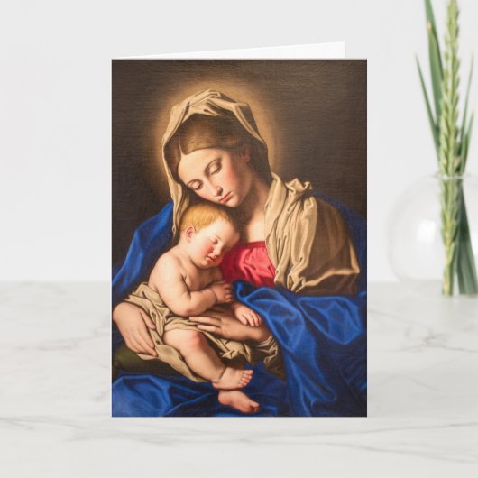 Bijbelse versie en foto-katholieke kerst feestdagen kaart (Voorkant)