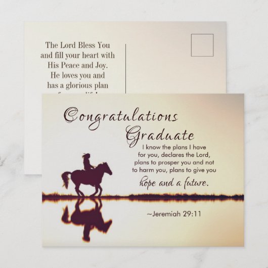 Bijbelse versie "Ik ken de plannen die ik heb" Afs Briefkaart (Voorkant / Achterkant)