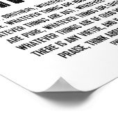 Bijbelse versie, Inspirerend Filippijnen 4:8 Poster (Hoek)