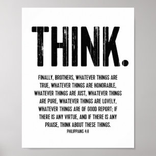 Bijbelse versie, Inspirerend Filippijnen 4:8 Poster