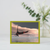 Bijbelse versie Isaiah 40: 28-31 met Eagle Briefkaart (Staand voorkant)