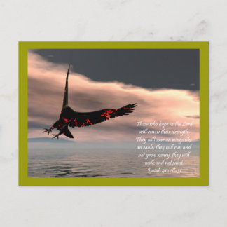 Bijbelse versie Isaiah 40: 28-31 met Eagle Briefkaart