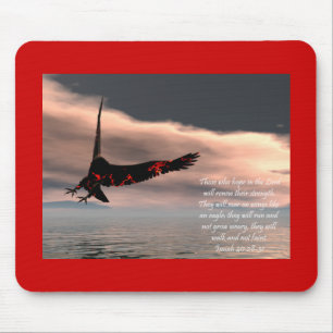 Bijbelse versie Isaiah 40: 28-31 met Eagle Muismat