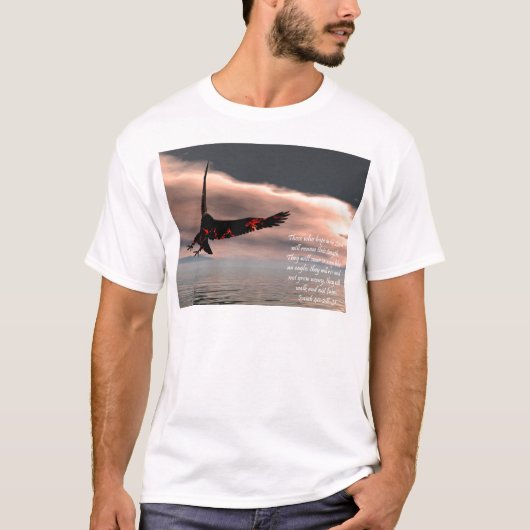 Bijbelse versie Isaiah 40: 28-31 met Eagle T-shirt (Voorkant)