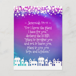 Bijbelse versie Jeremiah 29:11 Kerstdorp Briefkaart