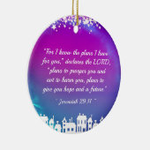 Bijbelse versie Jeremiah 29:11 Kerstdorp Keramisch Ornament (Rechts)