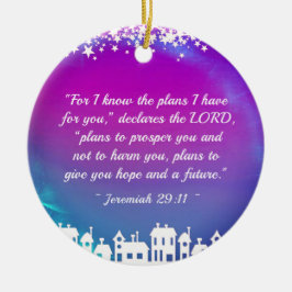 Bijbelse versie Jeremiah 29:11 Kerstdorp Keramisch Ornament